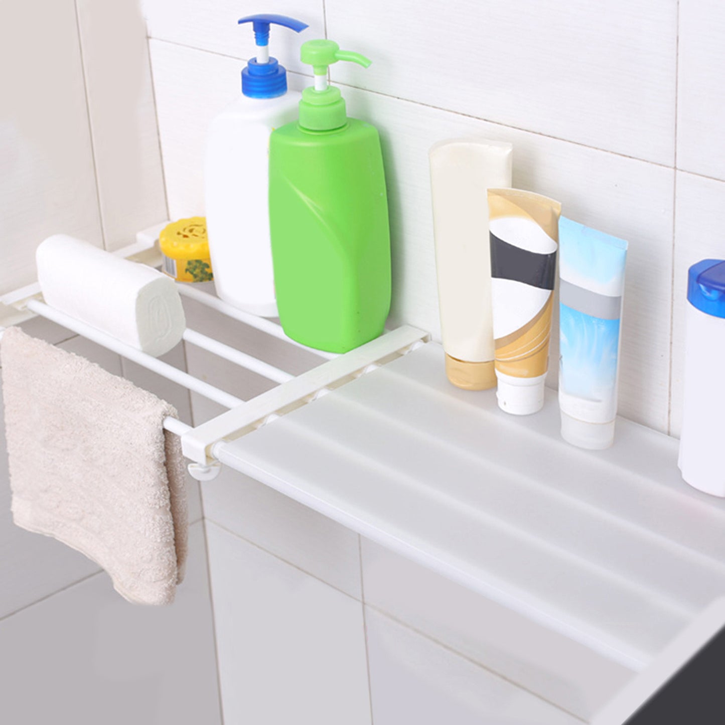 Adjustable Telescopic Storage Rack Cupboard Wardrobe Closet Divider Partition Shelf