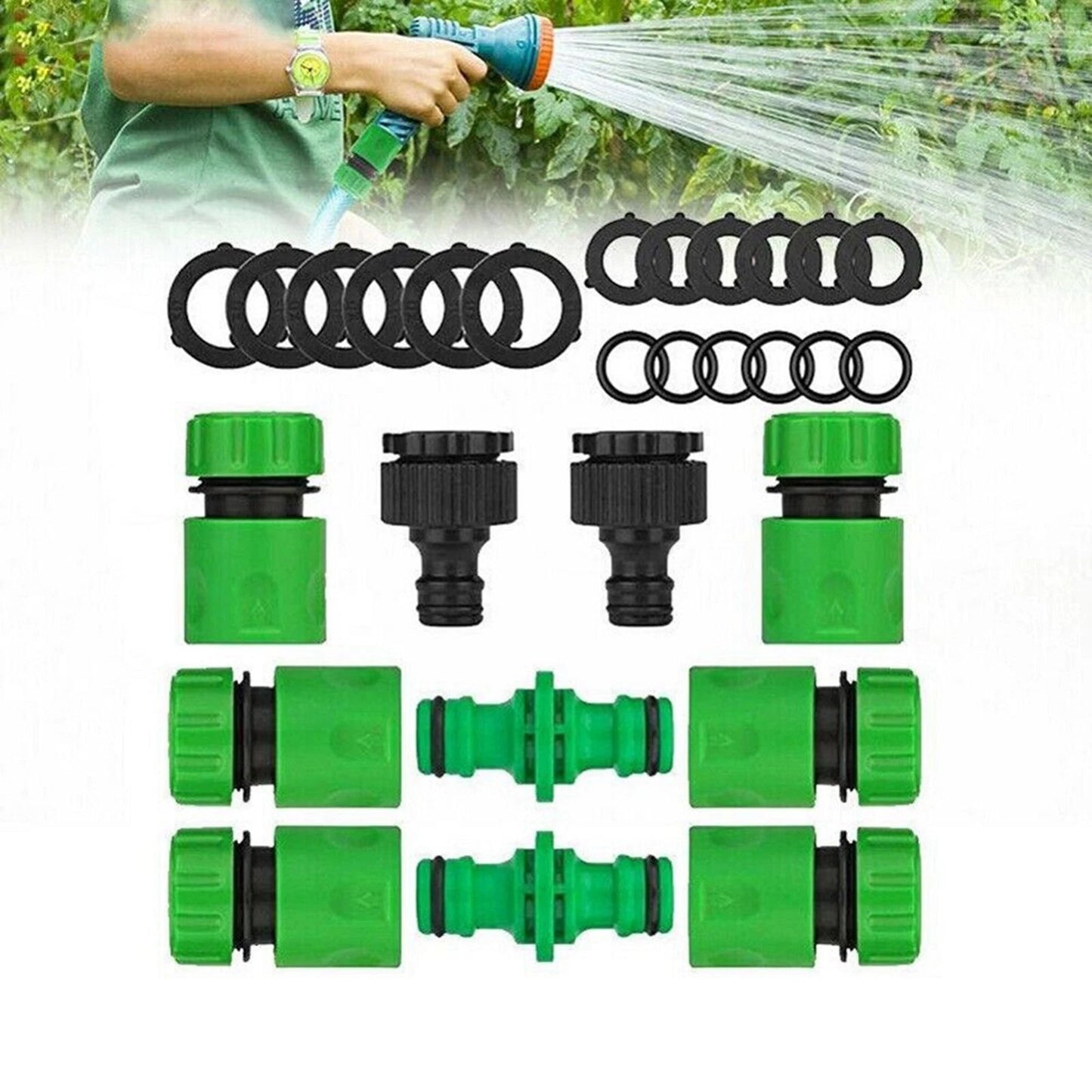 HOSE PIPE CONNECTOR SET WATER WATERING GARDEN TAP FITTING KIT FOR HOZELOCK UK