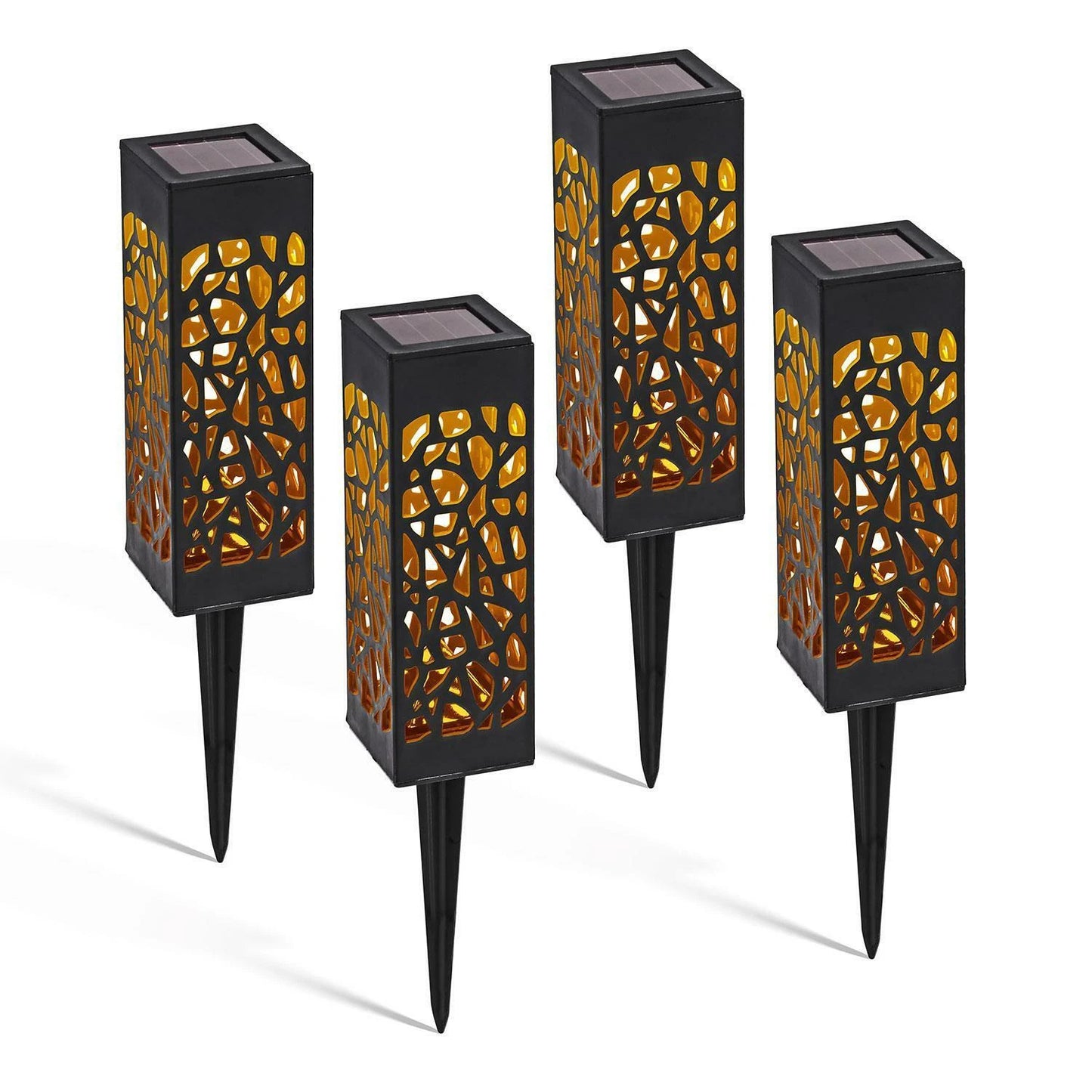 4X Solar Powered LED Garden Stake Lights Patio Yard Lawn Waterproof Outdoor
