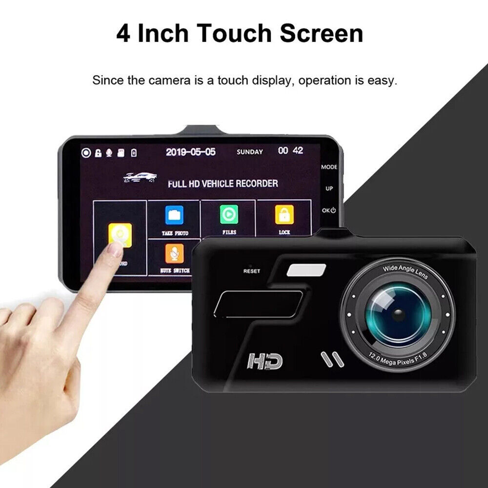 Dashcam Pro DUAL REAR Car Camera  Wide Angle 1080p With 32GB SD Card