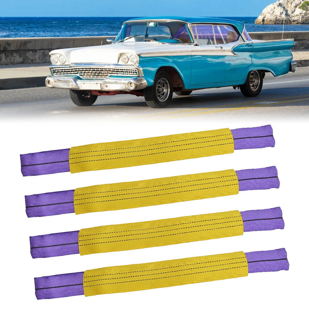 4pcs Truck Car Tire Wheel Link Straps Trailer Recovery Ratchet Tie Down Straps