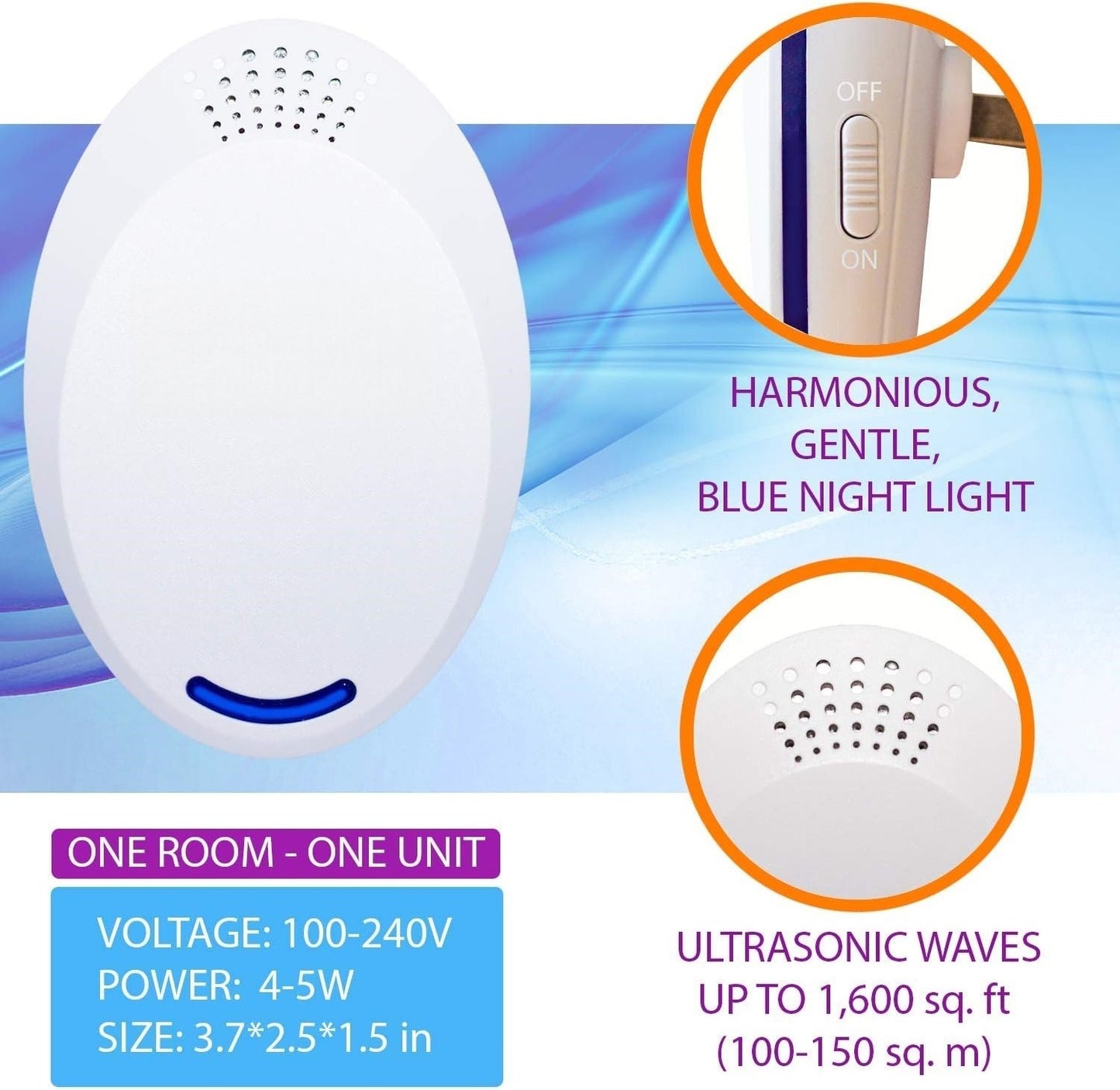 2 Pcs Ultrasonic Pest Control Repeller UK Plug-in Reject Rat Mouse Mice Spider