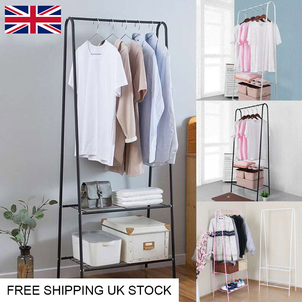 Heavy Duty Metal Clothes Rod Shoe Storage Clothing Rack Hanging Display Rack