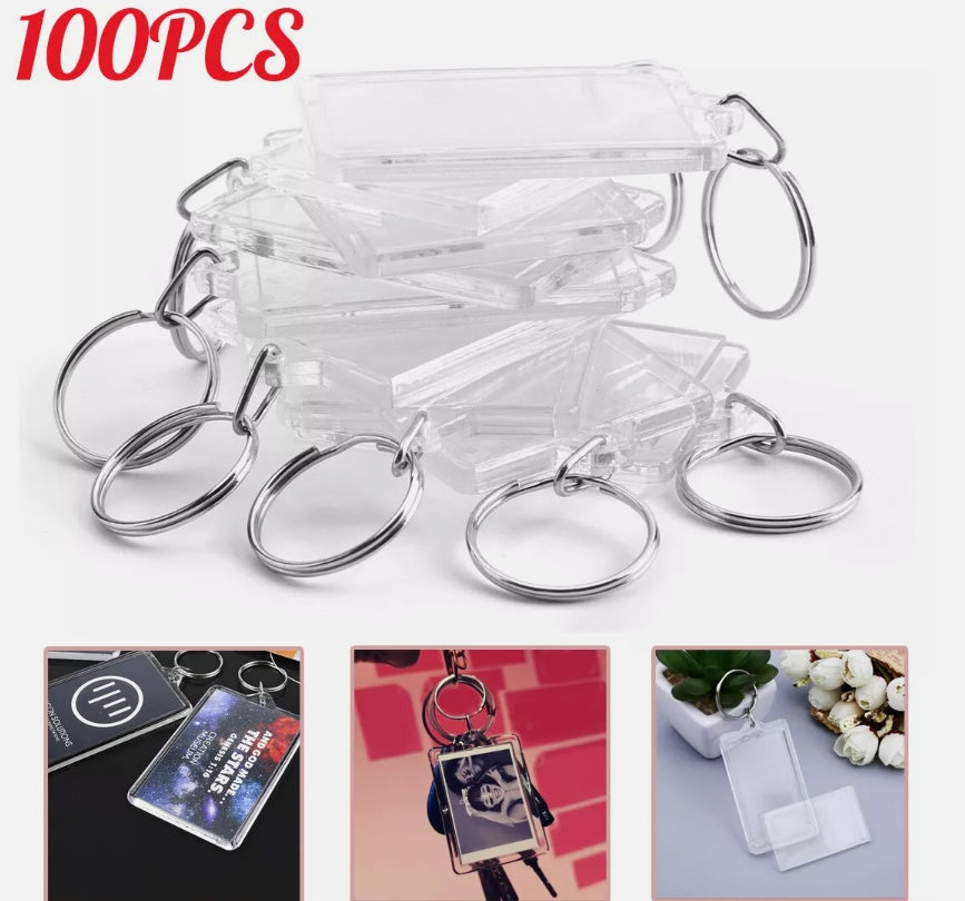 Blank Keyring Acrylic Plastic Passport Photo Key Rings Craft Picture