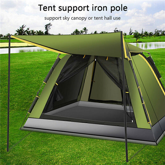 2x200cm Tent Poles Universal Telescopic Adjustable Steel Awning Canopy Tarp Pole