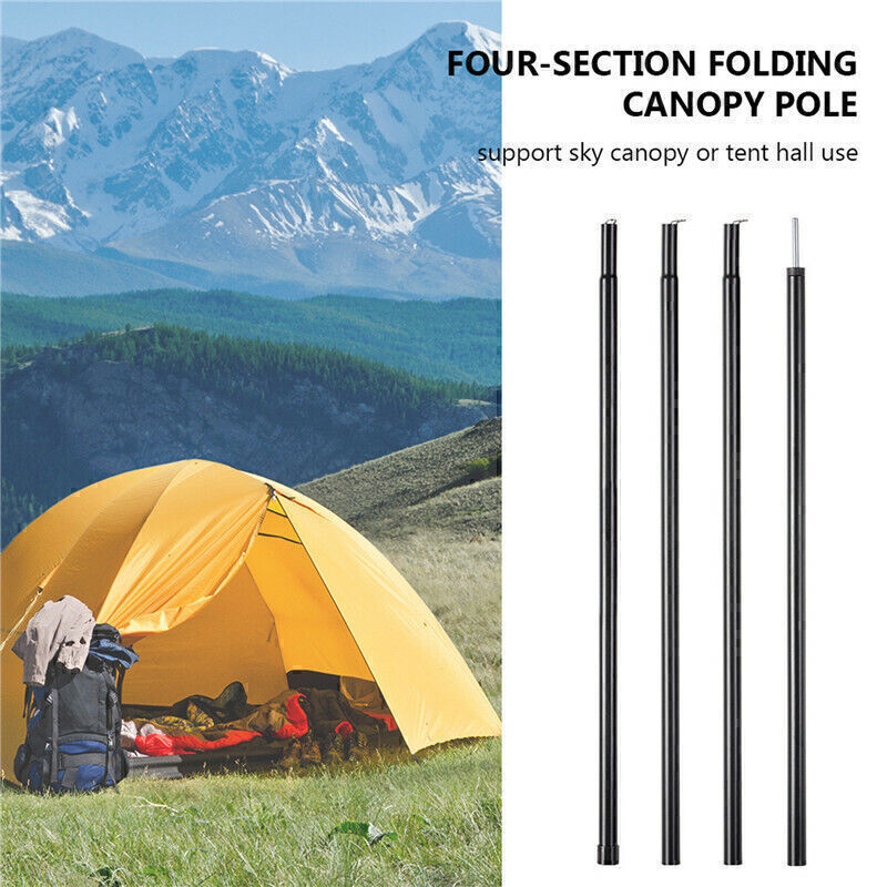 2x200cm Tent Poles Universal Telescopic Adjustable Steel Awning Canopy Tarp Pole