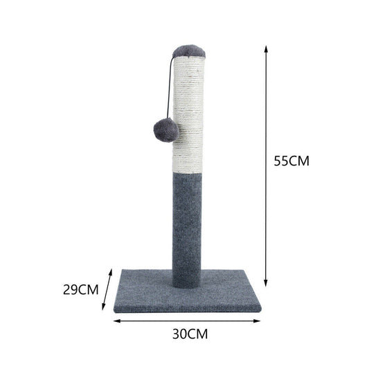 TALL LARGE CAT SCRATCHING POST 55CM STRONG NATURAL SISAL POLE HEAVY DUTY BASE UK