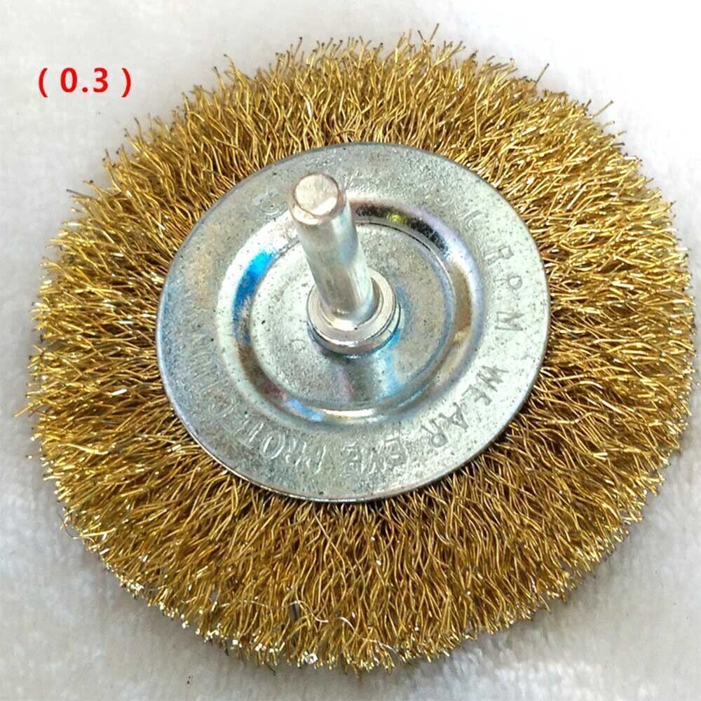 6Pcs 4 Flat Wire Wheel Drill Rotary Brush Paint Rust Removal 1-4 Shank UK