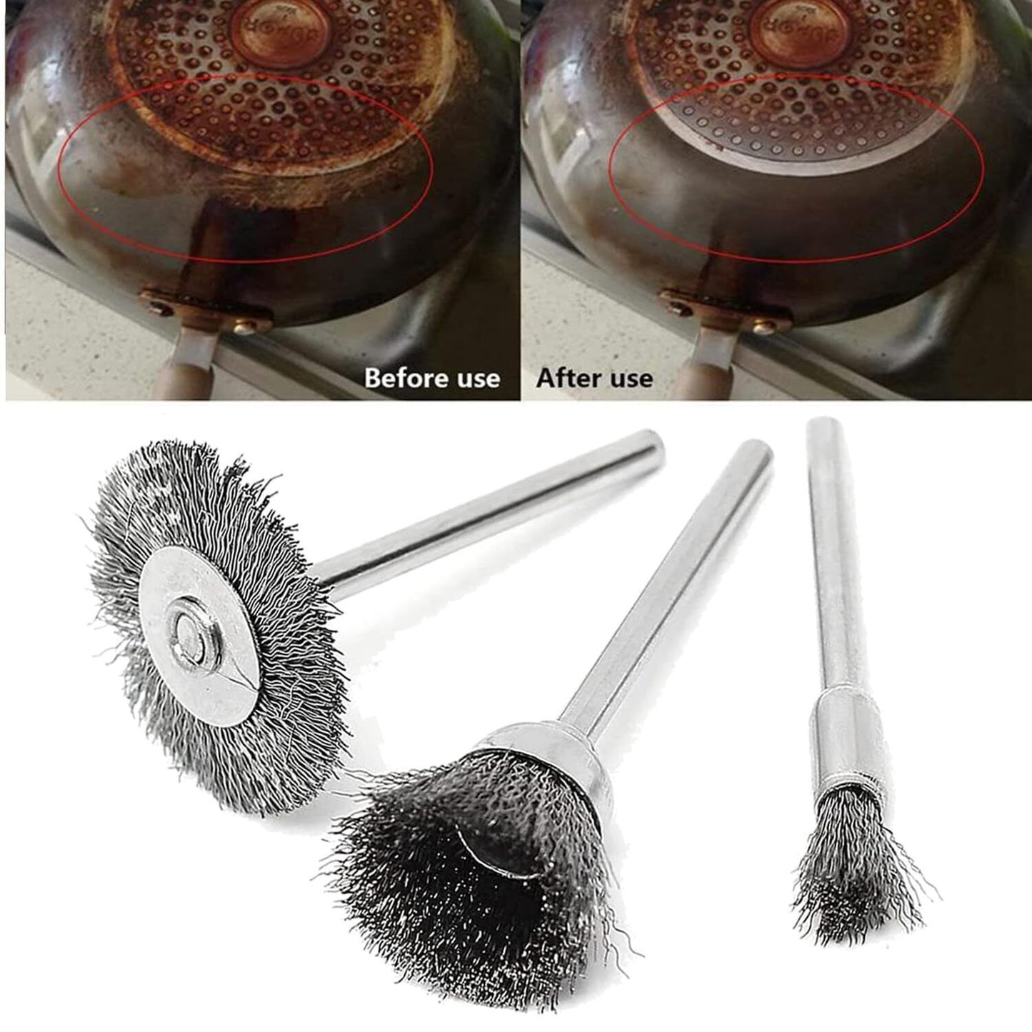 45pcs Wire Cup Brush Set Stainless Steel For Dremel Rotary Tool Accessories