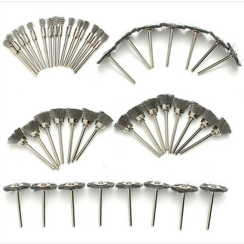 45pcs Wire Cup Brush Set Stainless Steel For Dremel Rotary Tool Accessories