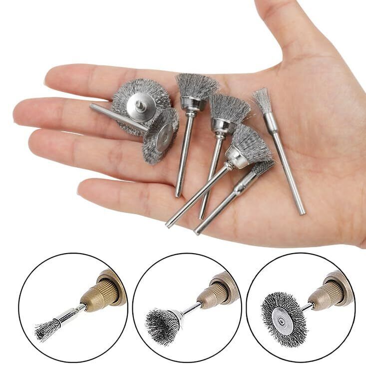 45pcs Wire Cup Brush Set Stainless Steel For Dremel Rotary Tool Accessories
