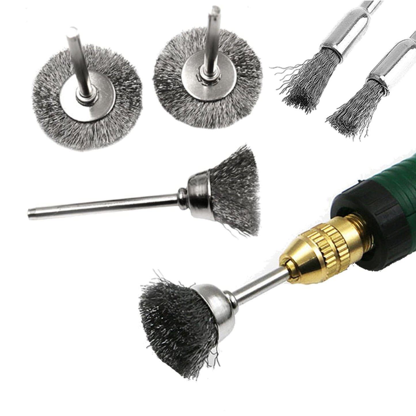 45pcs Wire Cup Brush Set Stainless Steel For Dremel Rotary Tool Accessories