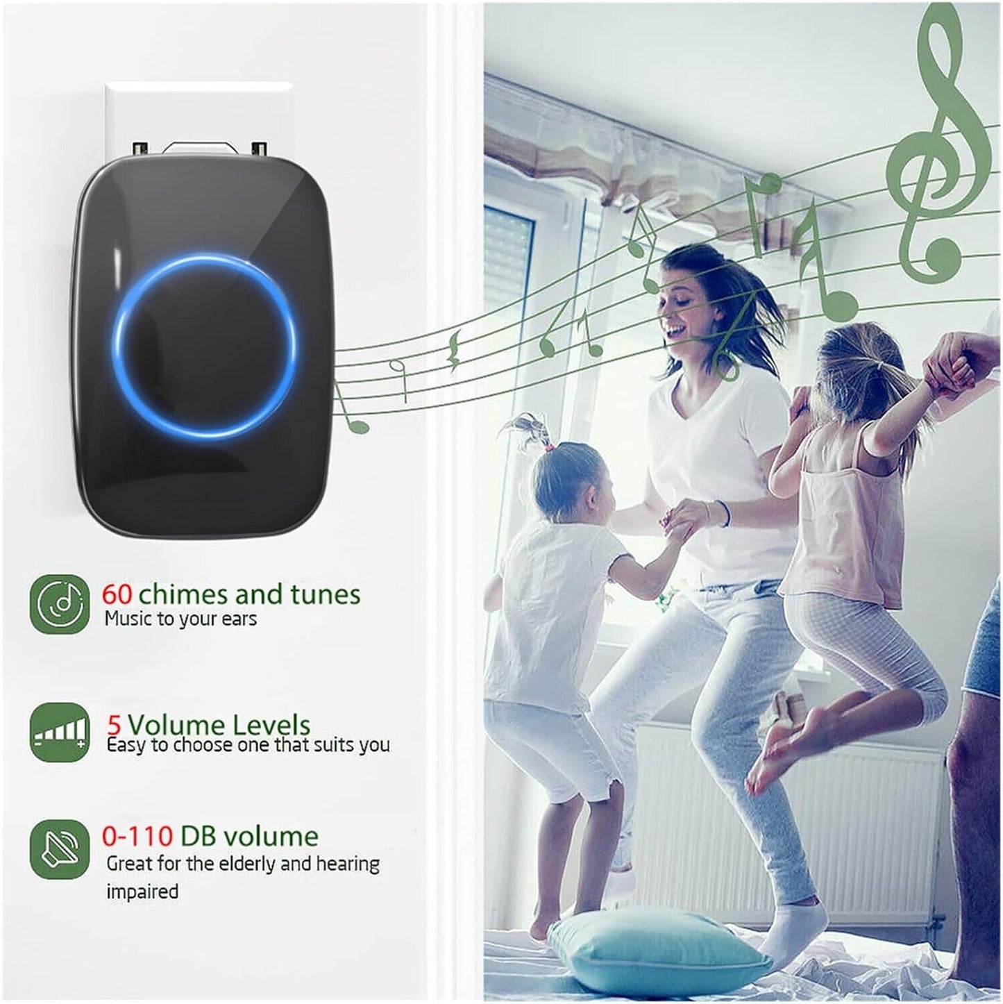 A 1-on-1 Black Doorbell