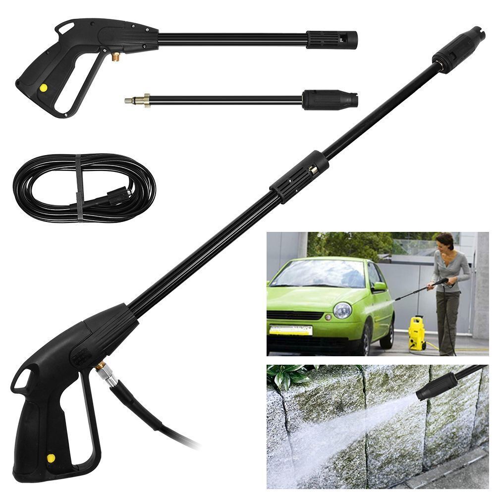 High Pressure Power Washer Spray Gun Jet Lance Trigger Wash Wand & 8M Hose Kit