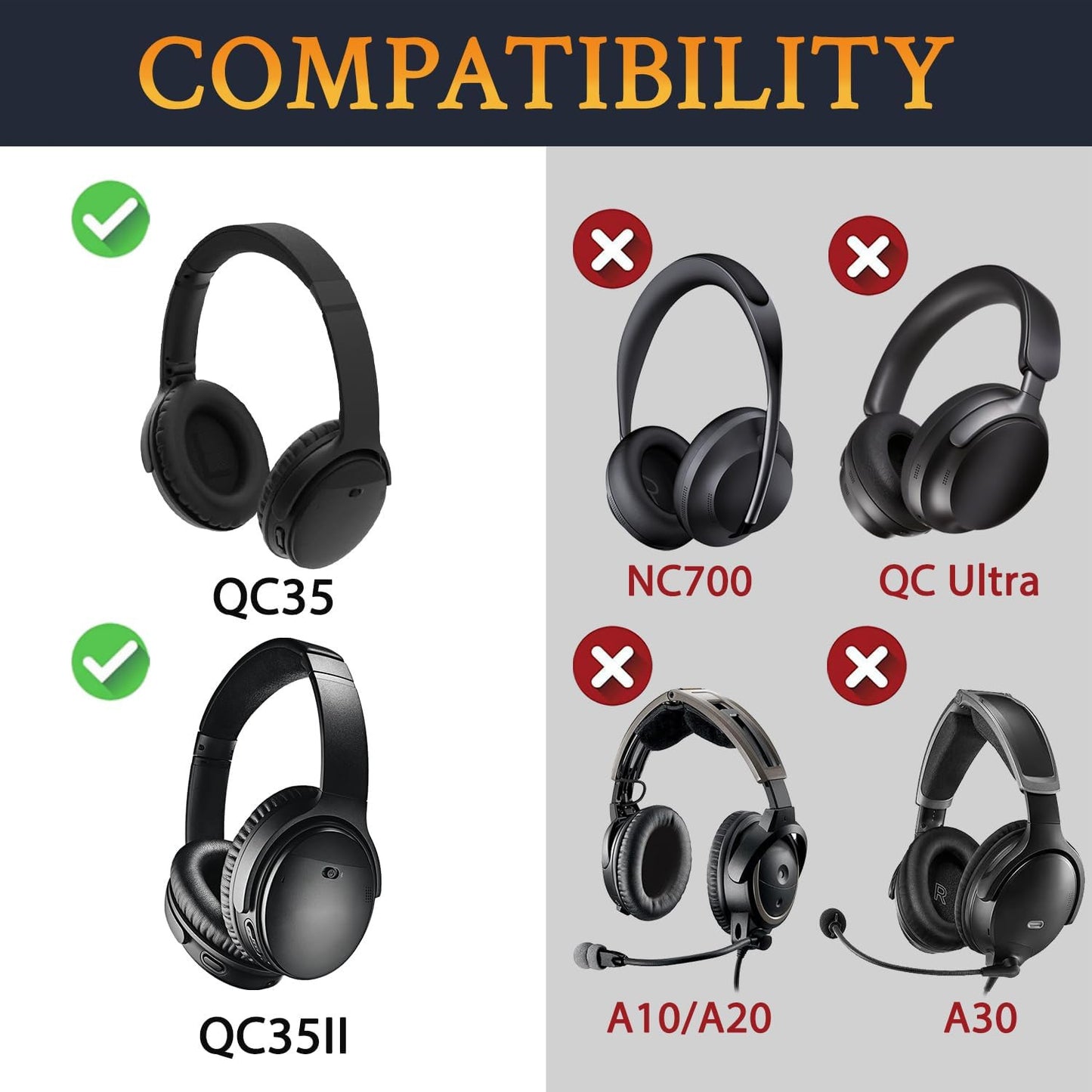 Replacement Ear Pads Cushion For QuietComfort 35 QC35  QC25 QC15 AE2 -UK