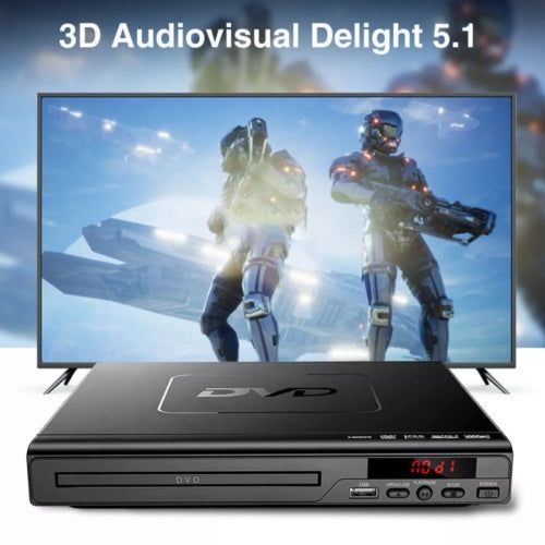 DVD Player Compact Multi Region HDCD CD VCD Music Disc Upscaling USB With Remote