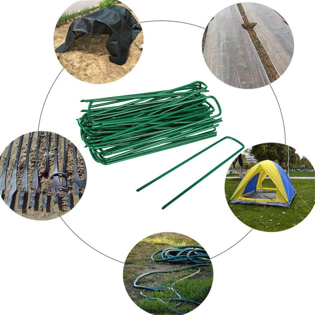 50 PCS Garden Pegs Pins Ground Stakes Staples Spikes U Shaped Landscape Securing