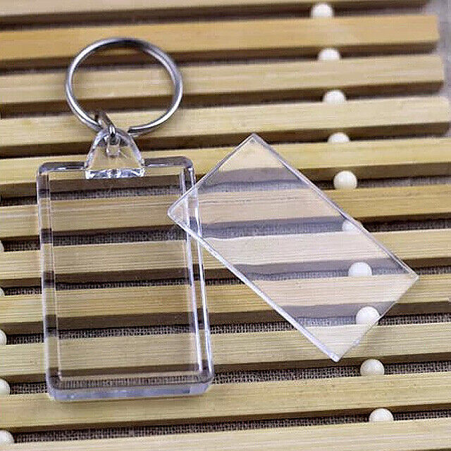 Blank Keyring Acrylic Plastic Passport Photo Key Rings Craft Picture
