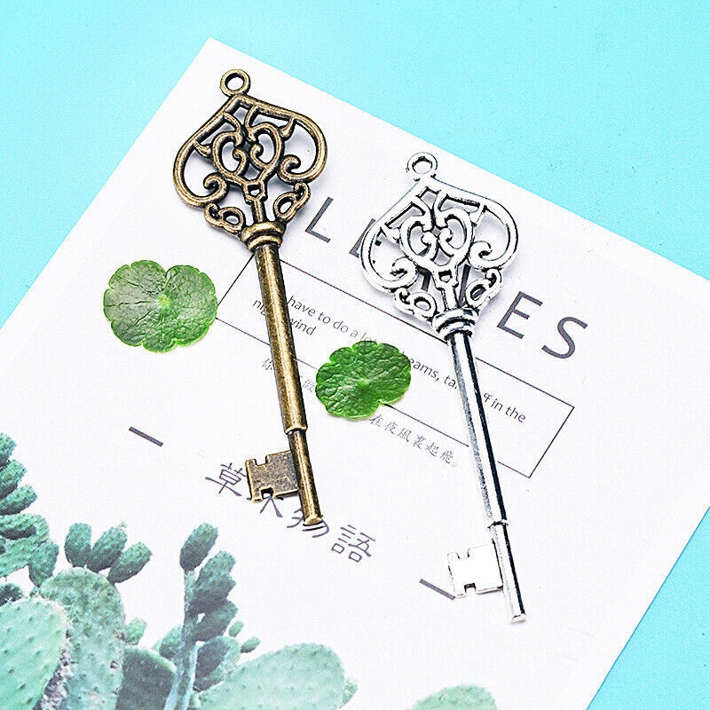 50X Santa Keys Charms Pendants Skeleton Tibetan Silver Large Xmas Charm Pendant
