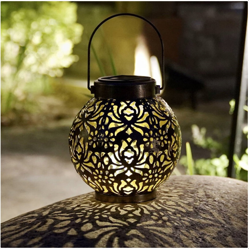 2 Pack Outdoor Solar Hanging Lantern Lights Waterproof Outdoor Garden Lawn Lamp