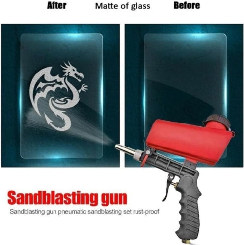14  Air Portable Sandblasting Gun Hand Held Sand Blaster Shot Media Blasting UK