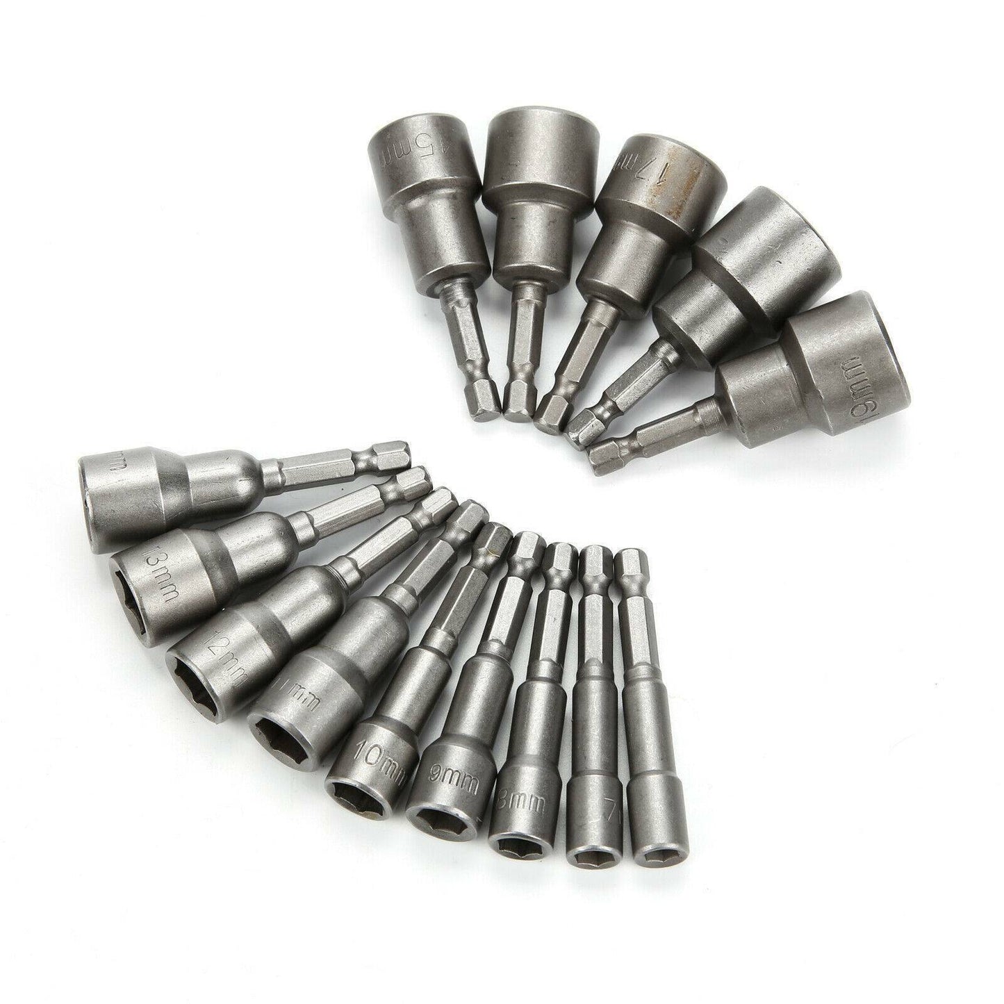 14  1-4  Nut Driver Bit Set Hex Magnetic Metric Socket Impact Drill 6 To 19MM UK