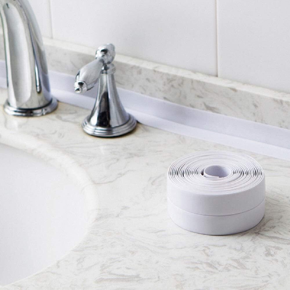 1-3X WATERPROOF SEALING TAPE ADVE WHITE BATHROOM KITCHEN LEAK PVC 22MM X 3.2MHESI