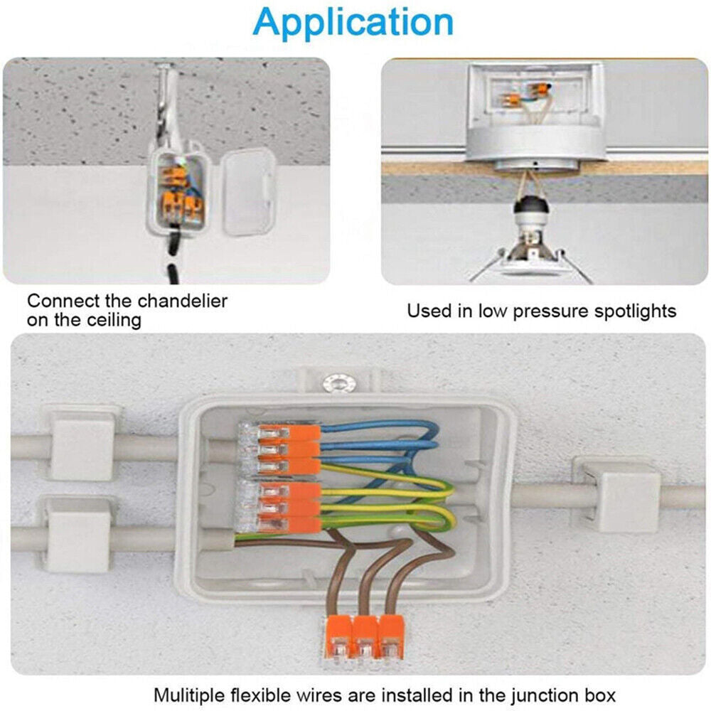 95x For Wago 221 Electrical Connectors Wire Block Clamp Terminal Cable Reusable-