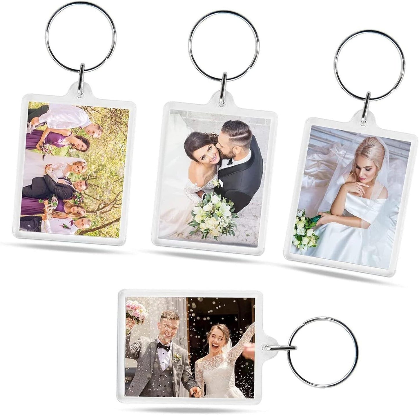 Blank Keyring Acrylic Plastic Passport Photo Key Rings Craft Picture