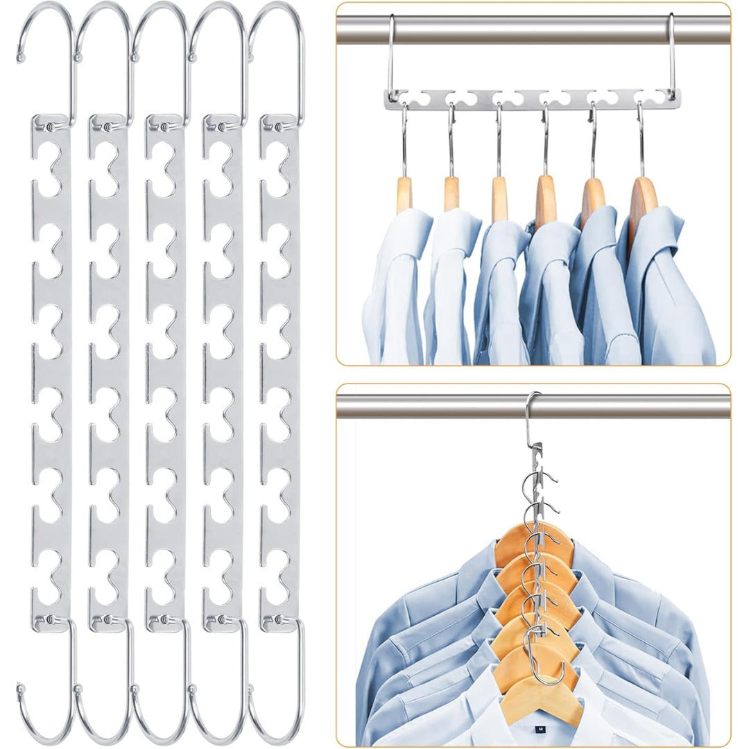 5X Space Saver Saving Wonder Magic Hanger Clothes Closet Organize Hook UK