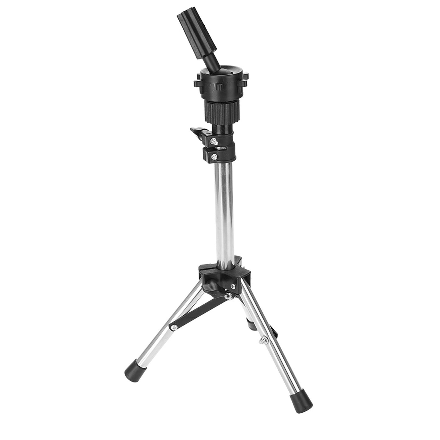 Hairdressing Training Head Holder Adjustable Salon Model Mannequin Head Tripod Stand Silver