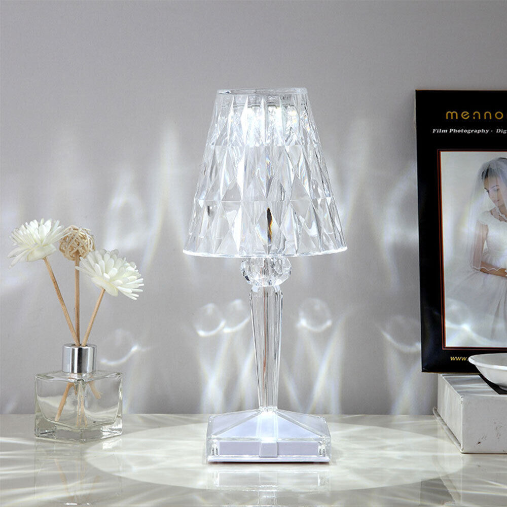 RGB LED Crystal Table Lamp Diamond Rose Bar Night Light Touch Atmosphere Bedside