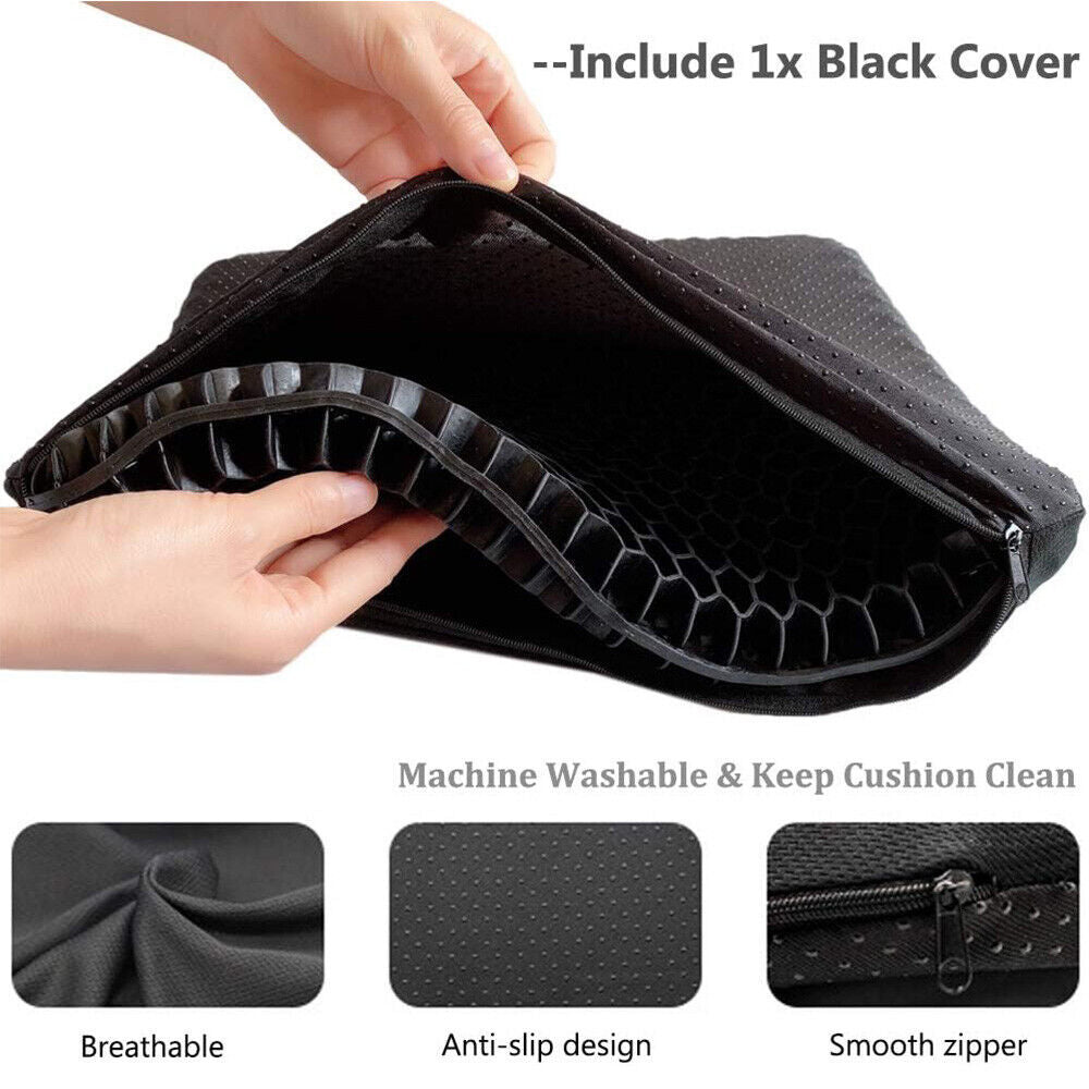 Gel Seat Cushion For Lower Back Pain Pressure Relief Wheelchair Car Office Pad