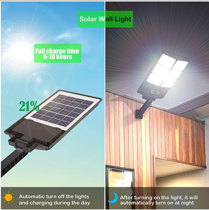 Commercial  504 LED Outdoor Dusk To Dawn Solar Street Light Road Lamp