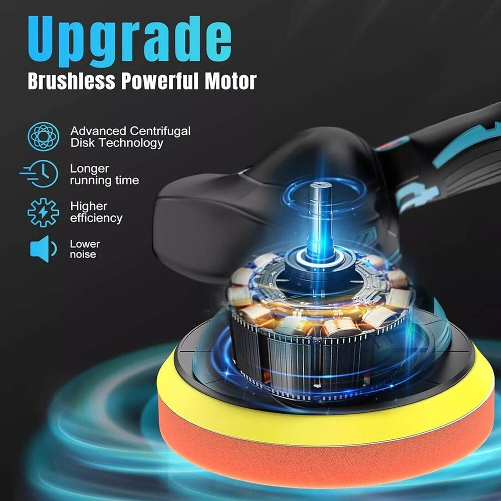 2 Battery Car Polisher Buffer Sander Polishing Machine Buffing Waxing Sponge Kit