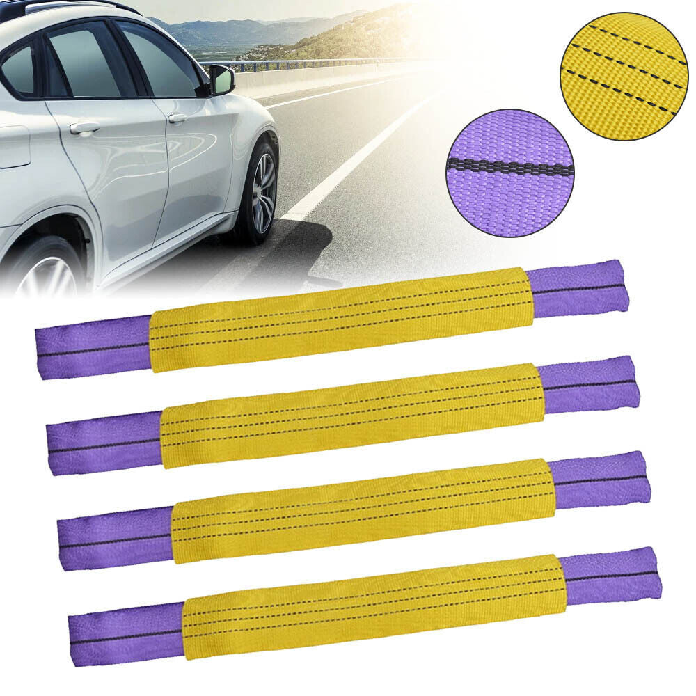 4pcs Truck Car Tire Wheel Link Straps Trailer Recovery Ratchet Tie Down Straps