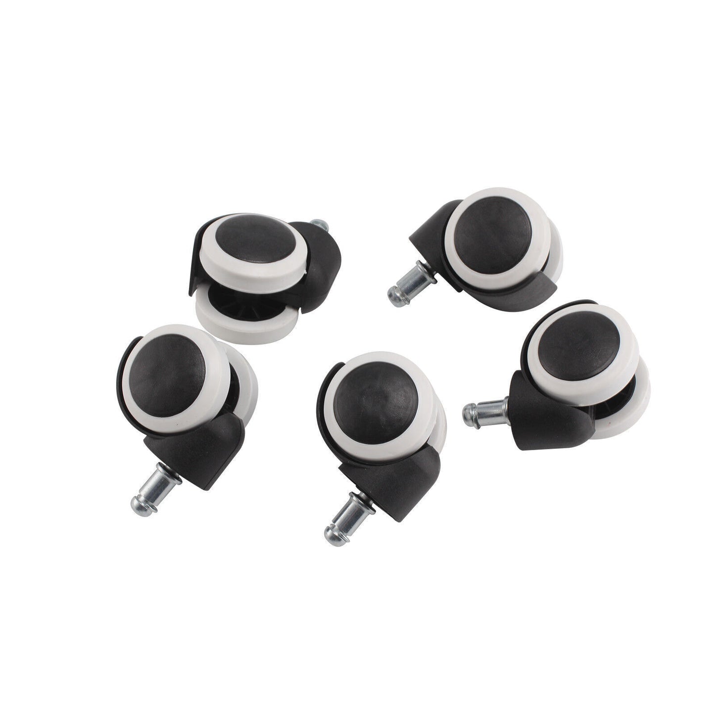 5x Soft Rubber Non Marking Castor Wheels 50mm 11mm Computer Office Chair Caster