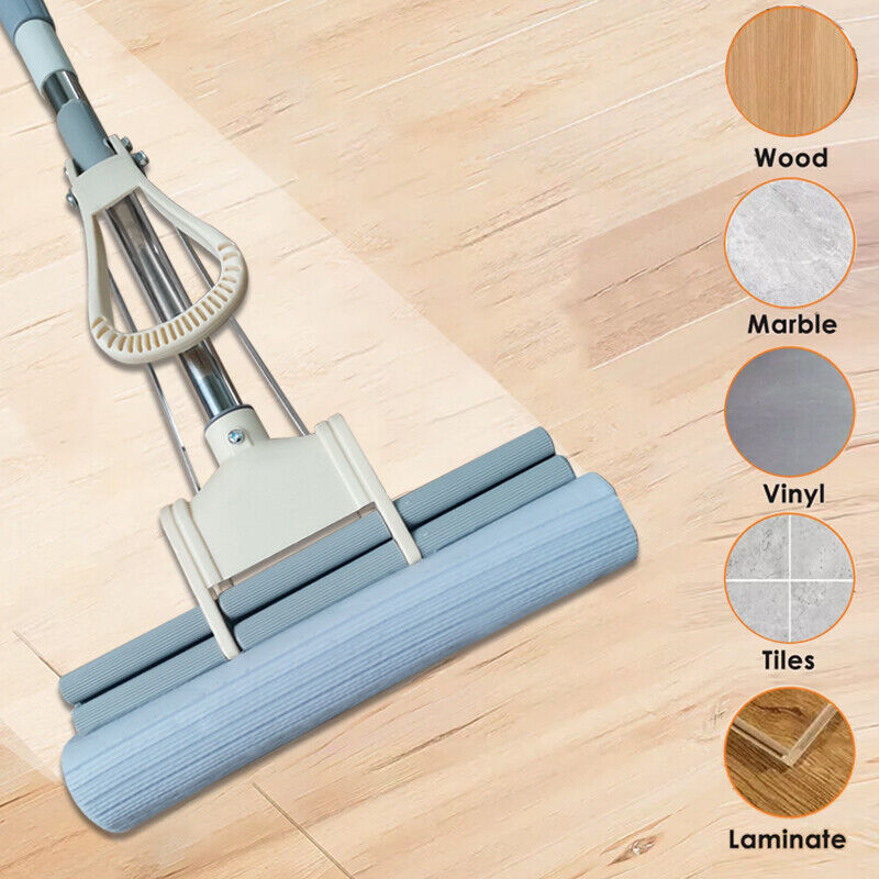 Sponge Mop Super Absorbent Squeegee Floor Mop Cleaning Telescopic Handle Head