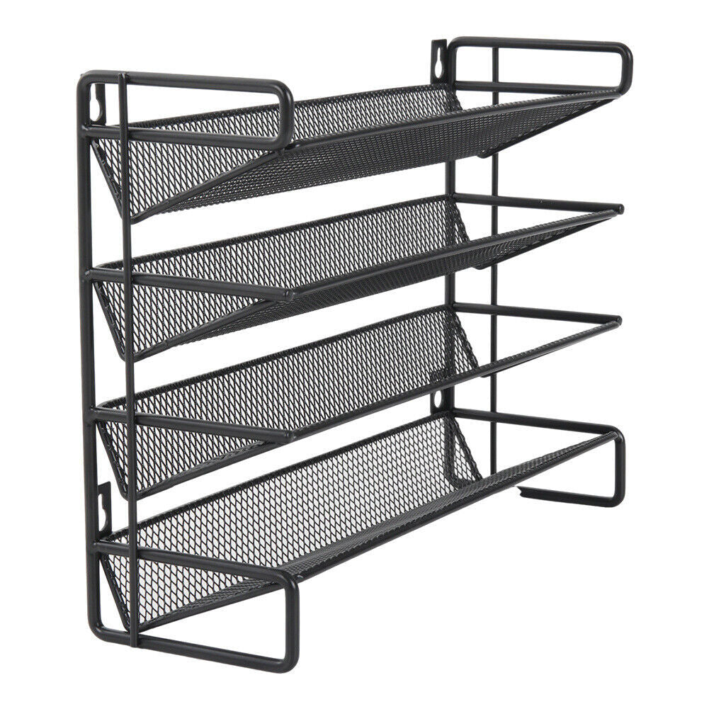 4 Tiers Metal Spice Rack Kitchen Countertop Cupboard Spice Herb Jar Storage Shelf