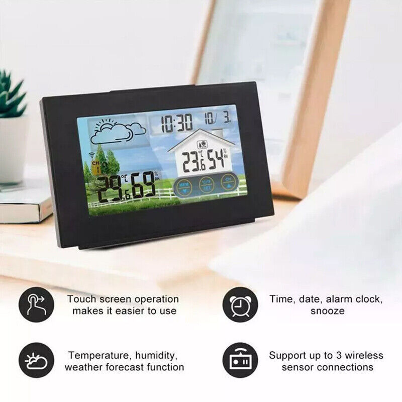 Wireless Weather Station Clock Digital Thermometer Temperature Indoor&Outdoor.