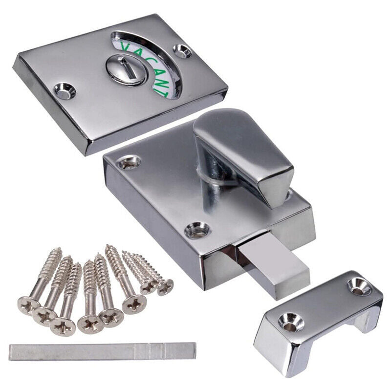 Satin Indicator Bolt Vacant Engaged Bathroom Privacy WC Toilet Lock Satin-Nickel