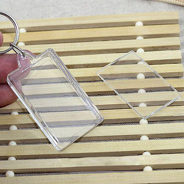 Blank Keyring Acrylic Plastic Passport Photo Key Rings Craft Picture