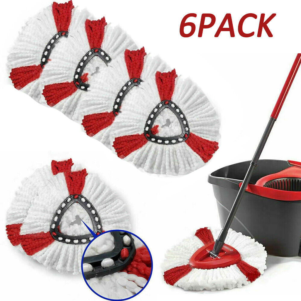 6x Replacement For Vileda Mop Heads Refill Turbo Microfibre Spin Mop Easy Wring