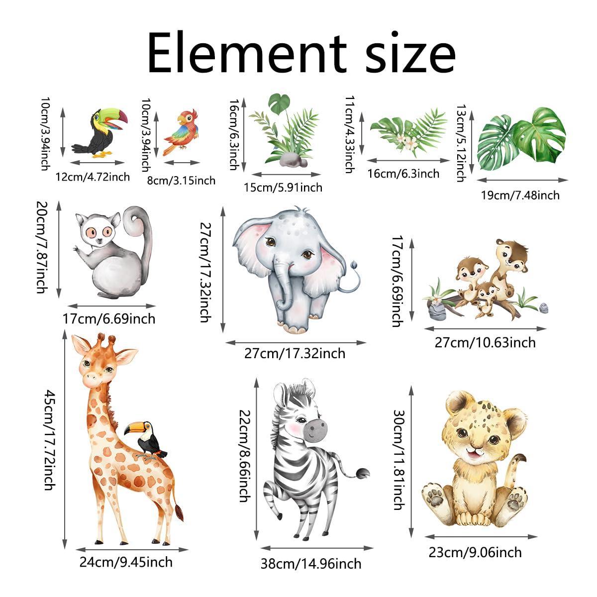 Wall Stickers Decals Animal Jungle Forest Train Kids Room Nursery Decor Peel & Stick