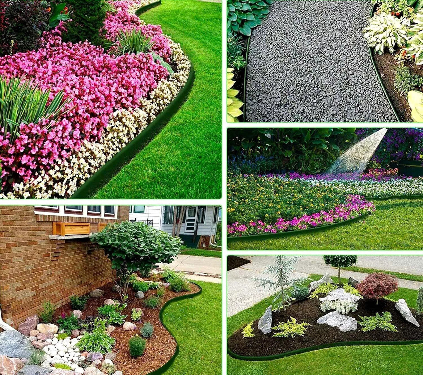 10m Lawn Edge Border With 50 Pegs Garden Edging For Paths Drives Flower Grass