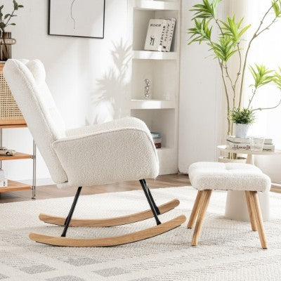 Rocking Chair Rocker Chair Single Recliner Casual Lounger Lounge Chair Cushion For Living Room Bedroom