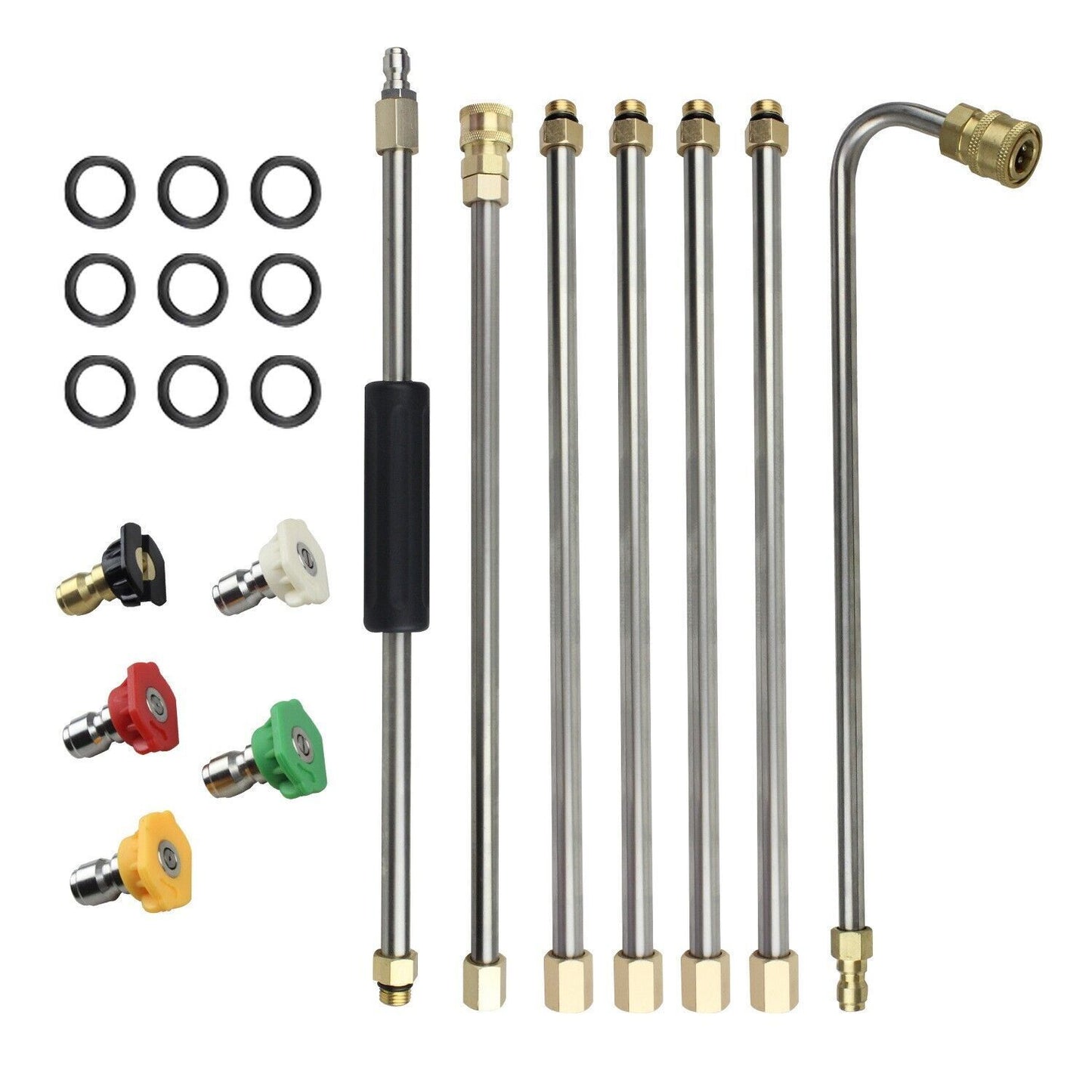 Gutter Cleaning Tool Pressure Washer Extension Wand Lance Set With 5 Nozzle Tips