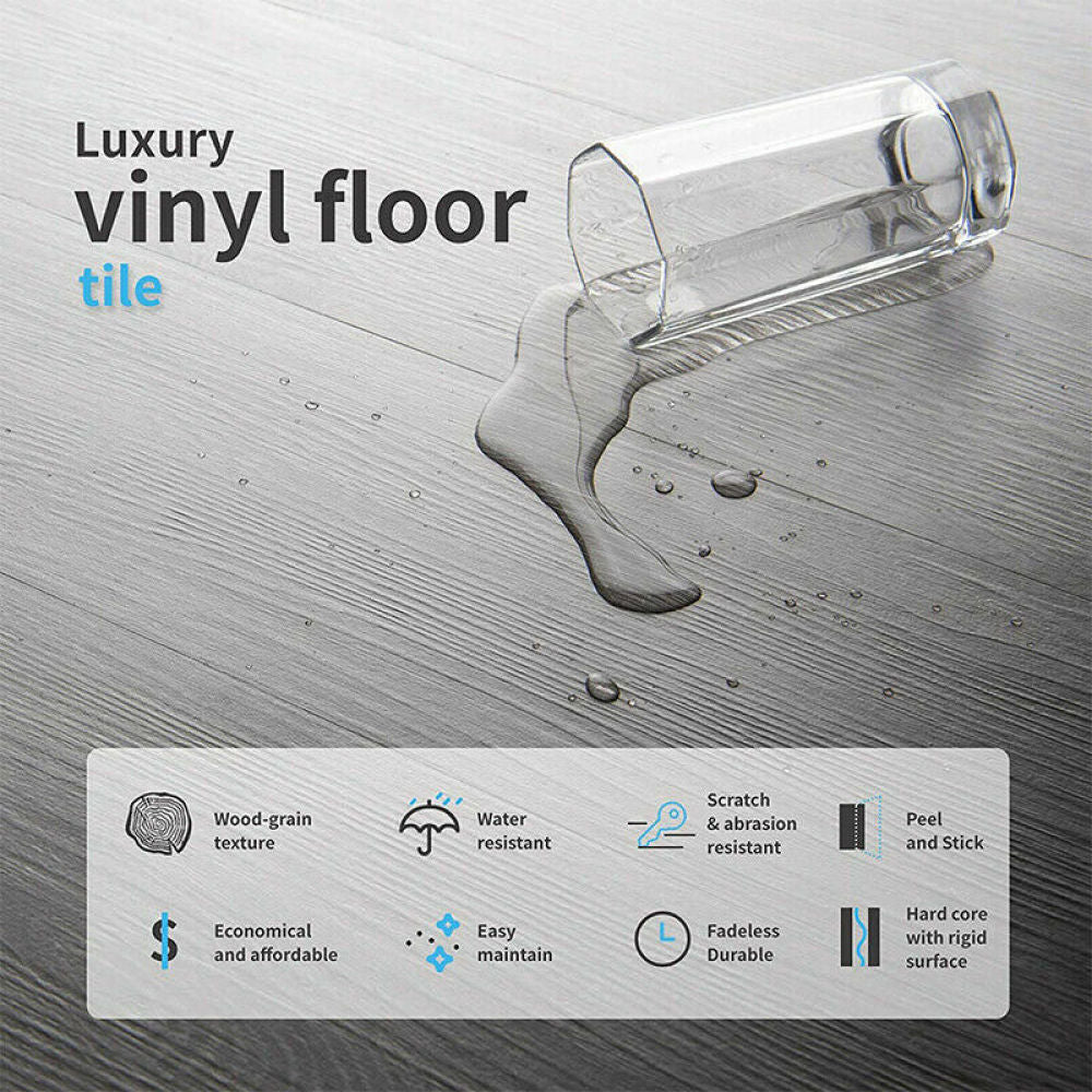 5m Floor Planks Tiles Self Adhesive Wood Effect Vinyl Flooring Bathroom Decor