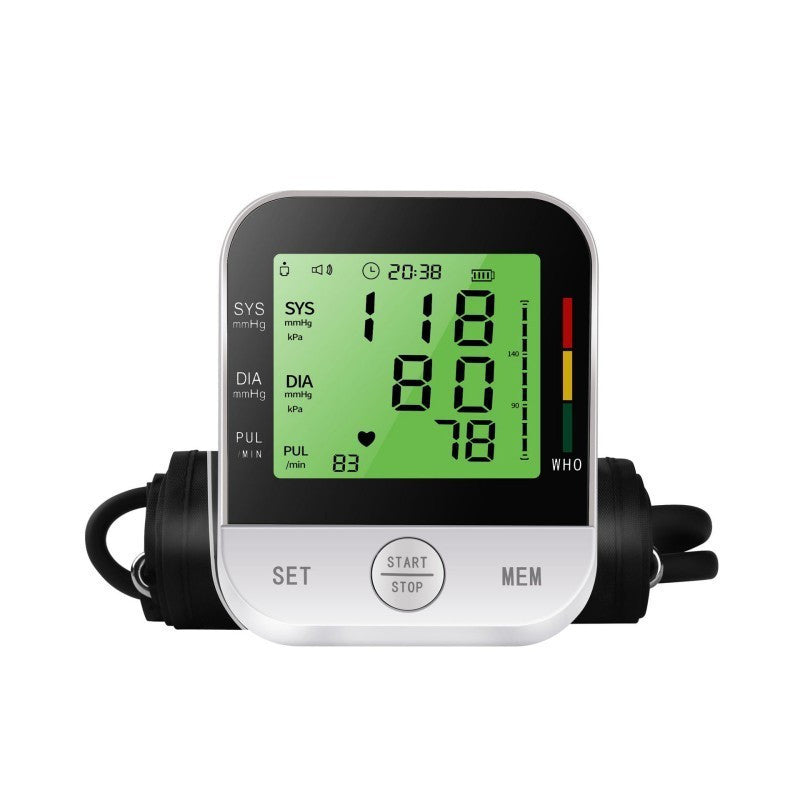 Home Arm Blood Pressure Monitor With Large Arm Cuff, Voice Announcement, Three-color Backlight And Large Display