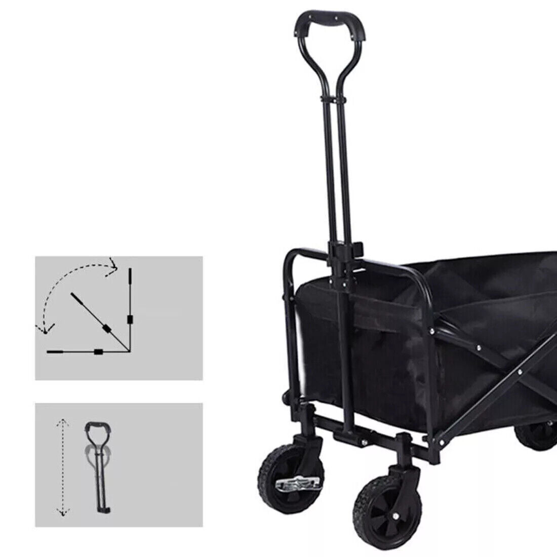 Large Foldable Outdoor Garden Beach Camping Trolley Cart 4 Wheel UK